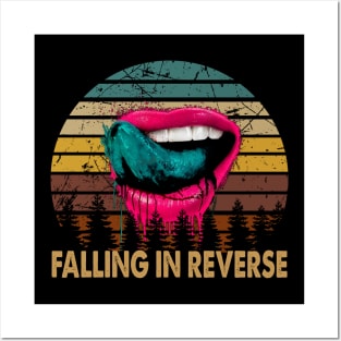 vintage retro falling in reverse songs lipstick gift for fans and lovers Posters and Art